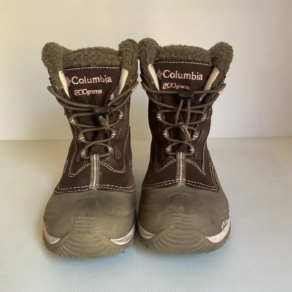 Columbia Youth Bugaboot Waterproof Snow Winter Boots in brown, Youth Size 5.